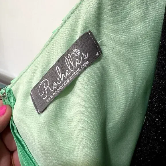 NWOT Neon Green Pleated Maxi Dress with Side Cutouts Women's Size M - Picture 5 of 6